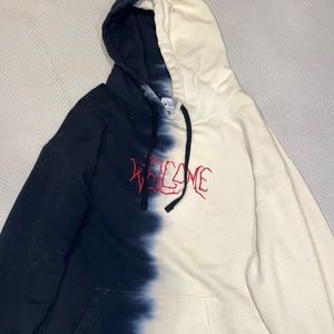 black and cream welcome hoodie from zumiez